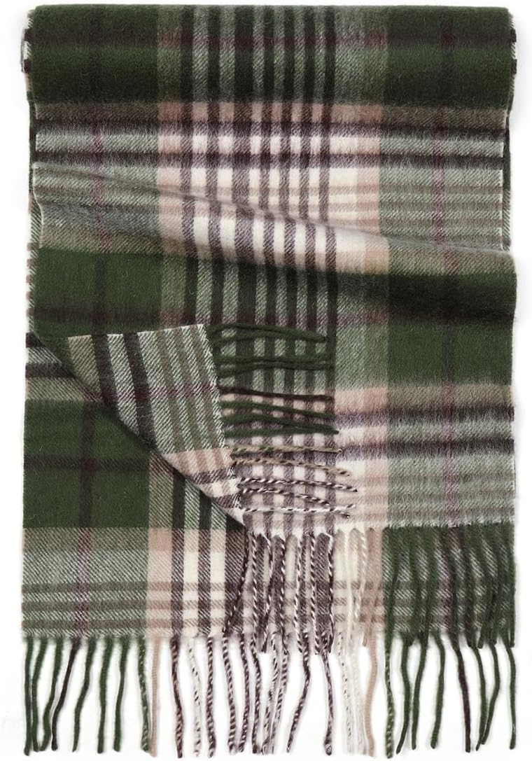 SKNSOFT Winter Wool Plaid Scarf for Men,Women Fashion Tartan Wrap Checkered Scarves - Image 2